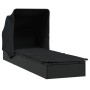 Tumbona con toldo plegable ratán sintético negro 213x63x97cm en Tumbonas | Comprar online en Foru.es