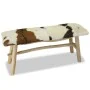 Teak wood bench with genuine leather by vidaXL, Benches for halls and storage - Ref: Foro24-244547, Price: 153,60 €, Discount: %