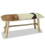 Teak wood bench with genuine leather by vidaXL, Benches for halls and storage - Ref: Foro24-244547, Price: 153,60 €, Discount: %