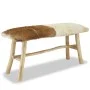 Teak wood bench with genuine leather by vidaXL, Benches for halls and storage - Ref: Foro24-244547, Price: 153,60 €, Discount: %