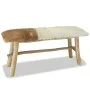 Teak wood bench with genuine leather by vidaXL, Benches for halls and storage - Ref: Foro24-244547, Price: 153,60 €, Discount: %