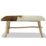 Teak wood bench with genuine leather by vidaXL, Benches for halls and storage - Ref: Foro24-244547, Price: 153,60 €, Discount: %