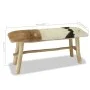 Teak wood bench with genuine leather by vidaXL, Benches for halls and storage - Ref: Foro24-244547, Price: 153,60 €, Discount: %