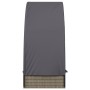 Tumbona con toldo redondo ratán sintético gris 211x57x140 cm en Tumbonas | Comprar online en Foru.es