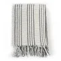 Gray and white cotton striped blanket 220x250 cm by vidaXL, Blankets - Ref: Foro24-245329, Price: 32,40 €, Discount: %
