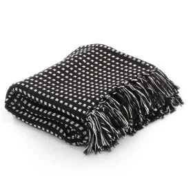 Black cotton checkered blanket 220x250 cm by vidaXL, Blankets - Ref: Foro24-245332, Price: 37,78 €, Discount: %