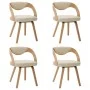 Sillas de comedor 4 uds madera curvada y cuero sintético crema de vidaXL, Sillas de comedor - Ref: Foro24-278844, Precio: 659...