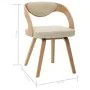 Sillas de comedor 4 uds madera curvada y cuero sintético crema de vidaXL, Sillas de comedor - Ref: Foro24-278844, Precio: 659...