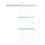 Puerta corredera con tope suave vidrio ESG y aluminio 76x205 cm de vidaXL, Puertas - Ref: Foro24-288061, Precio: 240,71 €, De...