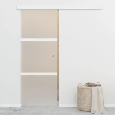 Puerta corredera con topes suaves vidrio ESG aluminio 76x205 cm de vidaXL, Puertas - Ref: Foro24-288055, Precio: 198,26 €, De...