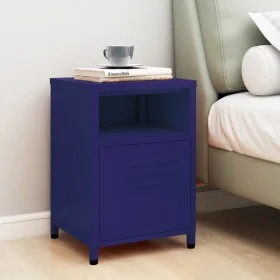 Navy blue steel nightstand 35x35x51 cm by vidaXL, Nightstands - Ref: Foro24-336217, Price: 75,76 €, Discount: %