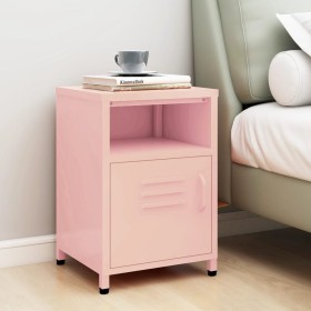 Mesita de noche acero rosa 35x35x51 cm de vidaXL, Mesitas de noche - Ref: Foro24-336220, Precio: 77,14 €, Descuento: %
