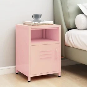 Mesita de noche acero rosa 35x35x51 cm de vidaXL, Mesitas de noche - Ref: Foro24-336220, Precio: 75,94 €, Descuento: %