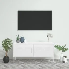 Mueble para TV de acero blanco 105x35x50 cm de vidaXL, Muebles TV - Ref: Foro24-336233, Precio: 148,94 €, Descuento: %