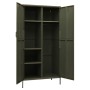 Armario de acero verde oliva 90x50x180 cm de vidaXL, Armarios roperos - Ref: Foro24-336243, Precio: 315,01 €, Descuento: %