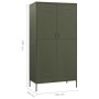 Armario de acero verde oliva 90x50x180 cm de vidaXL, Armarios roperos - Ref: Foro24-336243, Precio: 315,01 €, Descuento: %