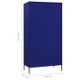 Armario de acero azul oscuro 90x50x180 cm de vidaXL, Armarios roperos - Ref: Foro24-336244, Precio: 282,91 €, Descuento: %