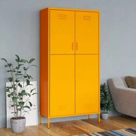 Armario de acero amarillo mostaza 90x50x180 cm de vidaXL, Armarios roperos - Ref: Foro24-336245, Precio: 381,76 €, Descuento: %