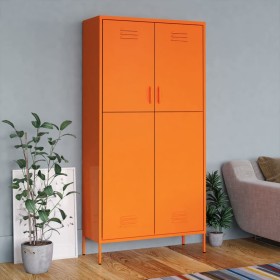 Armario de acero naranja 90x50x180 cm de vidaXL, Armarios roperos - Ref: Foro24-336246, Precio: 348,53 €, Descuento: %
