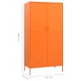 Armario de acero naranja 90x50x180 cm de vidaXL, Armarios roperos - Ref: Foro24-336246, Precio: 348,53 €, Descuento: %