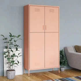 Armario de acero rosa 90x50x180 cm de vidaXL, Armarios roperos - Ref: Foro24-336247, Precio: 278,94 €, Descuento: %