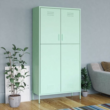Armario de acero verde menta 90x50x180 cm de vidaXL, Armarios roperos - Ref: Foro24-336248, Precio: 284,23 €, Descuento: %