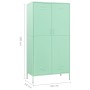 Armario de acero verde menta 90x50x180 cm de vidaXL, Armarios roperos - Ref: Foro24-336248, Precio: 284,23 €, Descuento: %