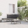 Set de muebles de jardín 3 pzas y cojines ratán sintético gris en Conjuntos de jardín | Comprar online en Foru.es