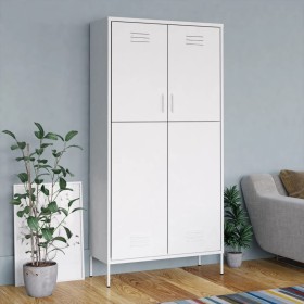 Armario de acero blanco 90x50x180 cm de vidaXL, Armarios roperos - Ref: Foro24-336251, Precio: 286,76 €, Descuento: %