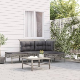 Set de muebles de jardín 4 pzas y cojines ratán sintético gris en Conjuntos de jardín | Comprar online en Foru.es