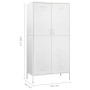 Armario de acero blanco 90x50x180 cm de vidaXL, Armarios roperos - Ref: Foro24-336251, Precio: 286,76 €, Descuento: %