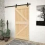 Schiebetür mit Beschlägen aus massivem Kiefernholz, 90 x 210 cm von vidaXL, Türen - Ref: Foro24-3057495, Preis: 193,02 €, Rab...
