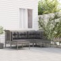 Set de muebles de jardín 5 pzas y cojines ratán sintético gris en Conjuntos de jardín | Comprar online en Foru.es