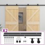 Puerta corredera con herrajes madera maciza de pino 90x210 cm de vidaXL, Puertas - Ref: Foro24-3057592, Precio: 350,43 €, Des...