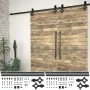 Black steel sliding door hardware kit 2 units 200 cm by vidaXL, doorframes - Ref: Foro24-3059841, Price: 111,84 €, Discount: %