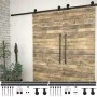 Black steel sliding door hardware kit 2 units 183 cm by vidaXL, doorframes - Ref: Foro24-3059842, Price: 122,80 €, Discount: %