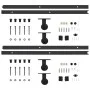 Black steel sliding door hardware kit 2 units 183 cm by vidaXL, doorframes - Ref: Foro24-3059842, Price: 122,80 €, Discount: %