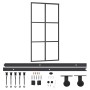 Puerta corredera con herrajes ESG vidrio y aluminio 102x205 cm de vidaXL, Puertas - Ref: Foro24-3081948, Precio: 262,82 €, De...