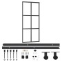 Puerta corredera con herrajes ESG vidrio y aluminio 90x205 cm de vidaXL, Puertas - Ref: Foro24-3081946, Precio: 209,27 €, Des...