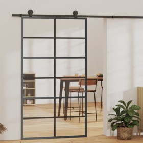 Puerta corredera con herrajes ESG vidrio y aluminio 102x205 cm de vidaXL, Puertas - Ref: Foro24-3081960, Precio: 220,93 €, De...