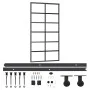 Puerta corredera con herrajes ESG vidrio y aluminio 102x205 cm de vidaXL, Puertas - Ref: Foro24-3081960, Precio: 222,02 €, De...