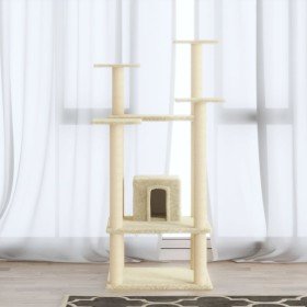 Rascador para gatos con postes de sisal crema 110 cm en Mobiliario para gatos | Comprar online en Foru.es