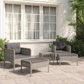 Set de muebles de jardín 5 pzas y cojines ratán sintético gris en Conjuntos de jardín | Comprar online en Foru.es