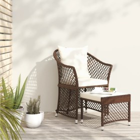 Set muebles de jardín 2 piezas y cojines ratán sintético marrón en Conjuntos de jardín | Comprar online en Foru.es