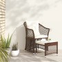 Set muebles de jardín 2 piezas y cojines ratán sintético marrón en Conjuntos de jardín | Comprar online en Foru.es