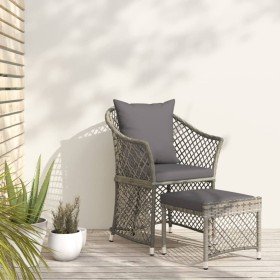 Set de muebles de jardín 2 pzas cojines ratán sintético gris en Conjuntos de jardín | Comprar online en Foru.es