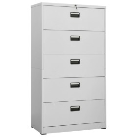 Armario archivador de acero gris claro 90x46x164 cm de vidaXL, Armarios archivadores - Ref: Foro24-336299, Precio: 315,21 €, ...