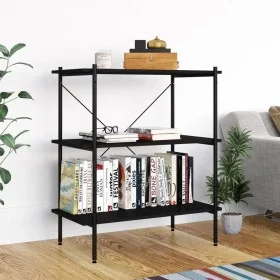 Estantería de 3 niveles negra 80x40x92 cm de vidaXL, Librerías y estanterías - Ref: Foro24-336339, Precio: 79,50 €, Descuento: %