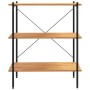 Estantería de 3 niveles negro y roble 80x40x92 cm de vidaXL, Librerías y estanterías - Ref: Foro24-336340, Precio: 75,42 €, D...