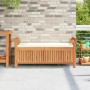 Banco almacenaje jardín con cojín madera maciza de acacia 126cm en Bancos de jardín | Comprar online en Foru.es